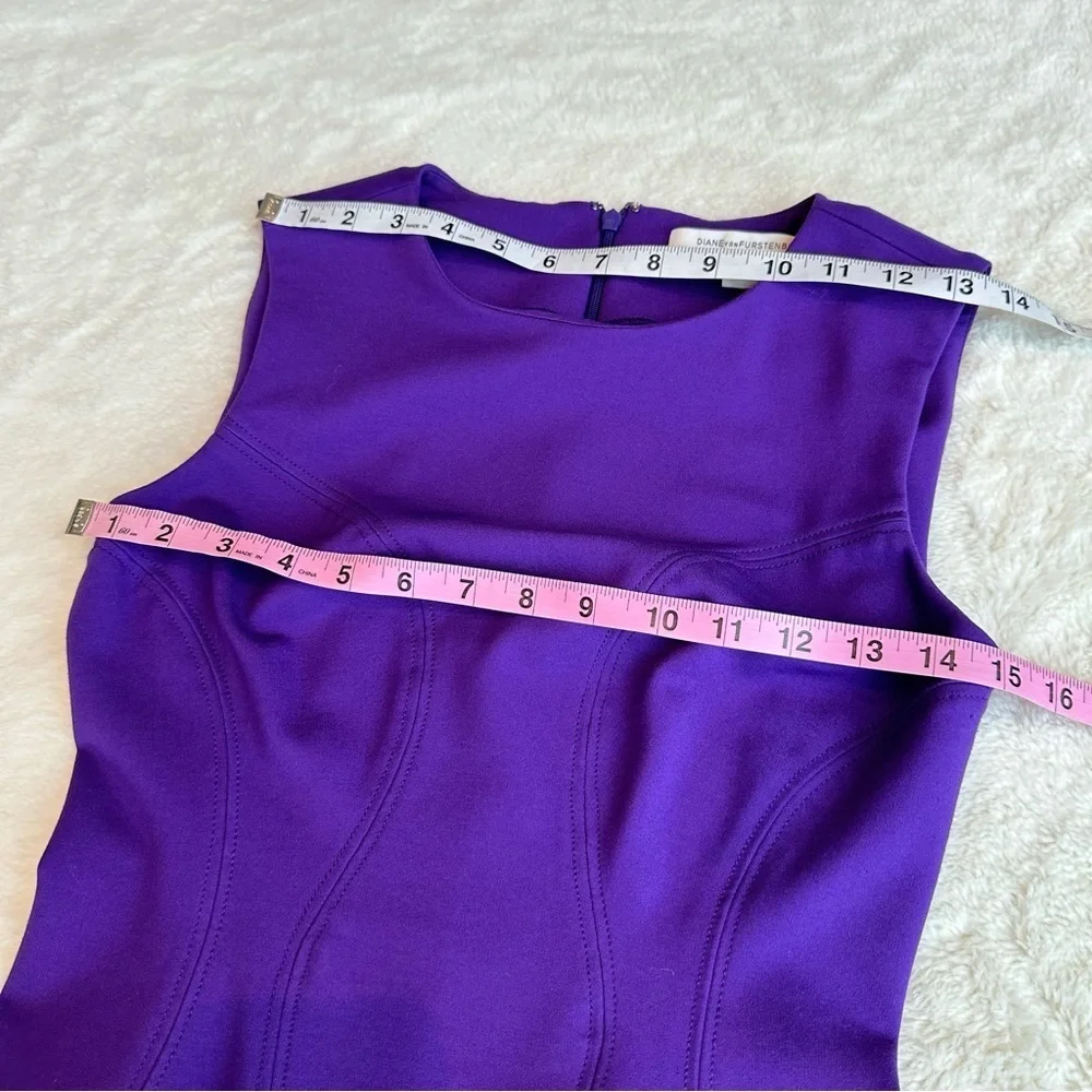 Diane Von Furstenberg DVF Jaelyn Purple Fit & Flare Sleeveless Mini Dress XS (2) - Picture 4 of 12